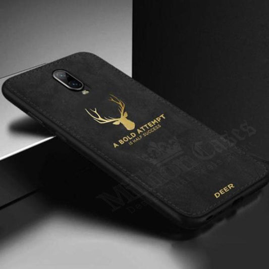 OnePlus 6T Luxury Gold Textured Deer Pattern Soft Case