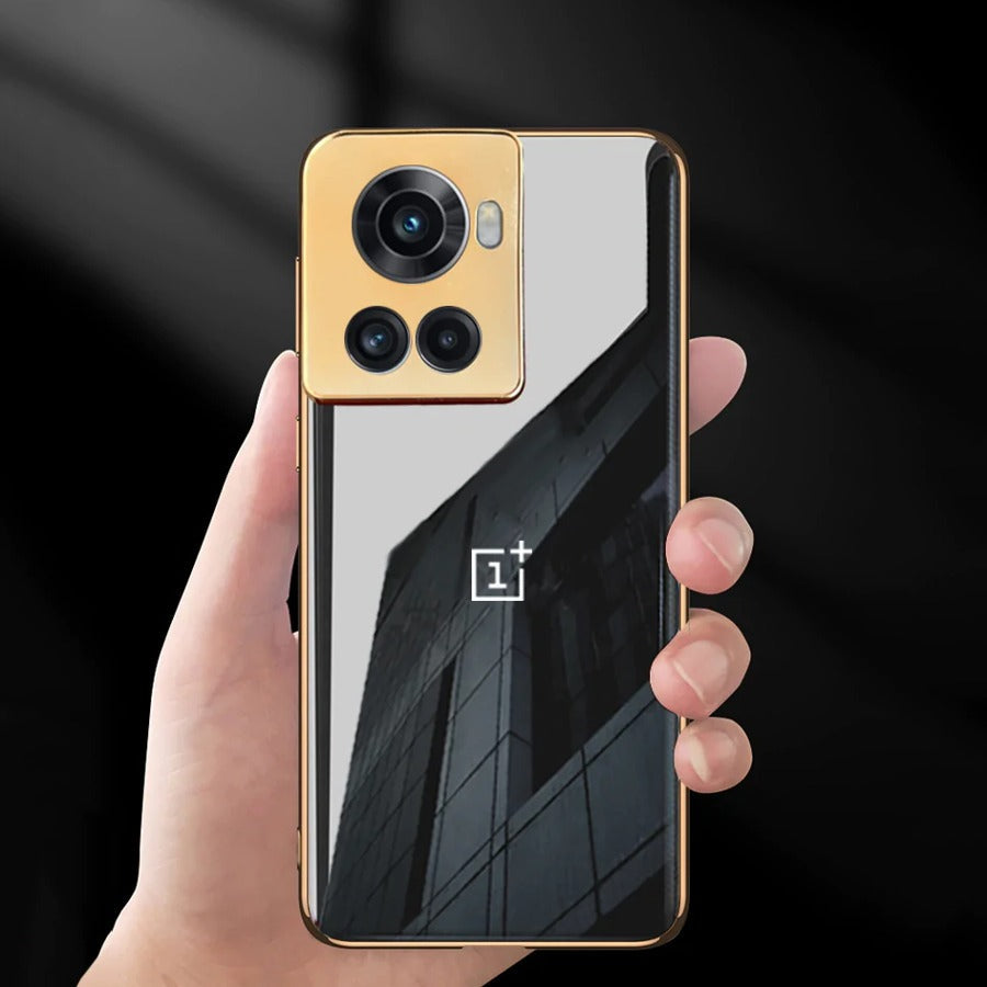 OnePlus 10R Glossy Gold Edge Back Logo Case