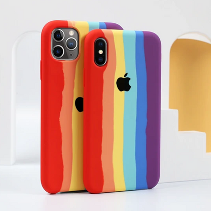 Rainbow Liquid Silicone Logo Case - iPhone