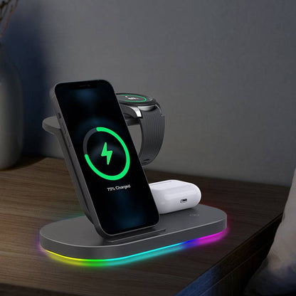 3 in 1 Colorful LED Wireless Charger