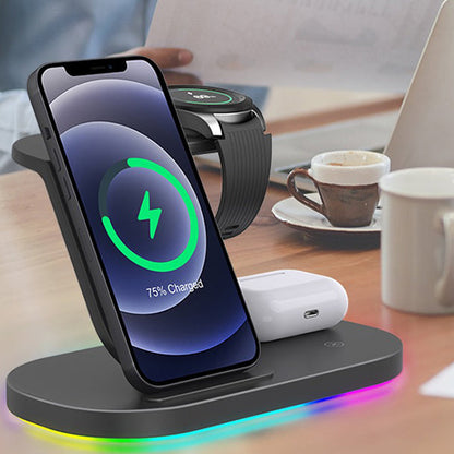3 in 1 Colorful LED Wireless Charger