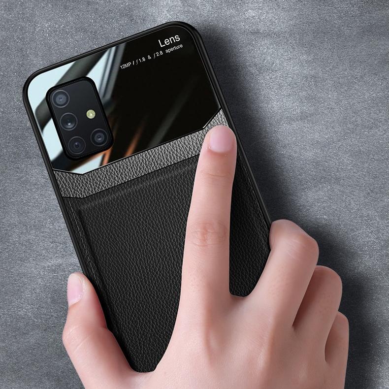 Galaxy A51 Sleek Slim Leather Glass Case