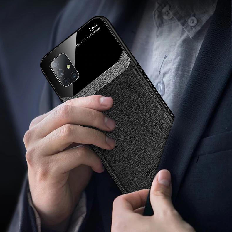 Galaxy A51 Sleek Slim Leather Glass Case