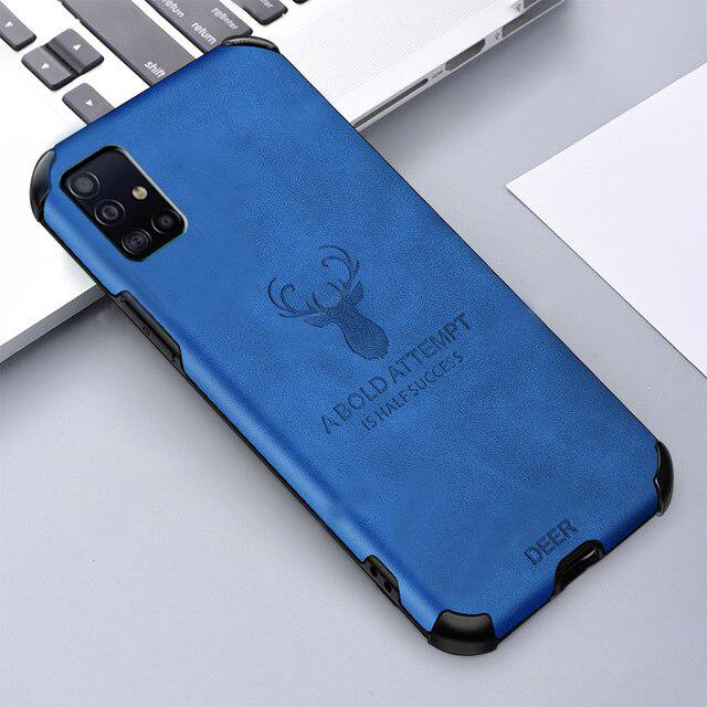 Galaxy A71 Shockproof Deer Leather Texture Case