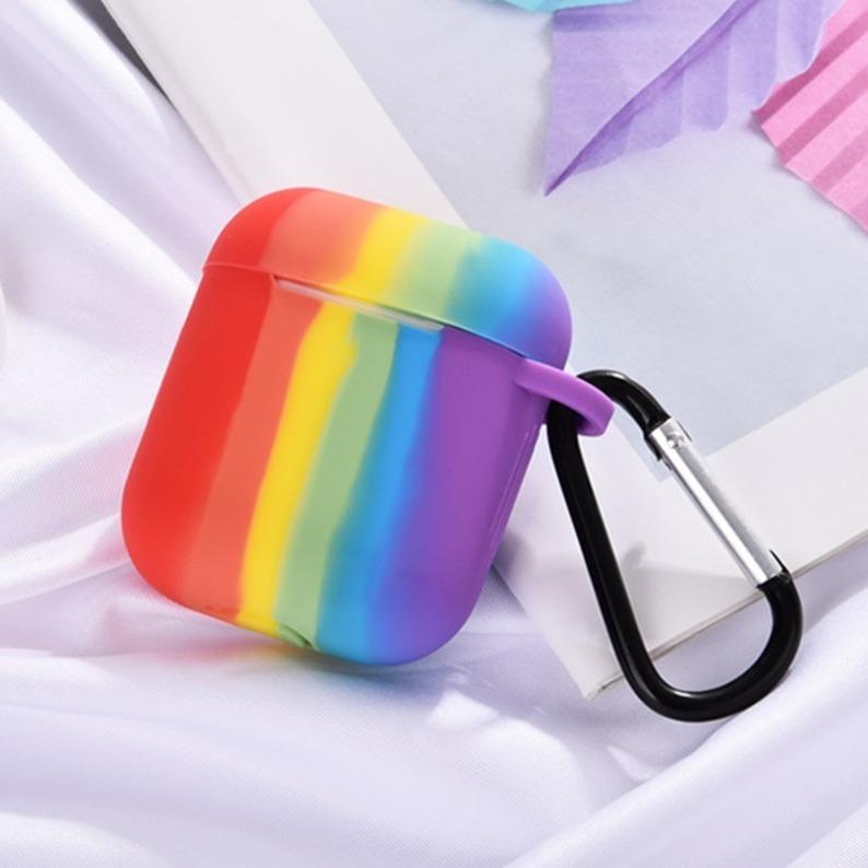 Rainbow Liquid Silicone Earbuds Case