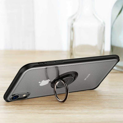 Baseus ® iPhone XR Dot Pattern Transparent Ring Holder Case