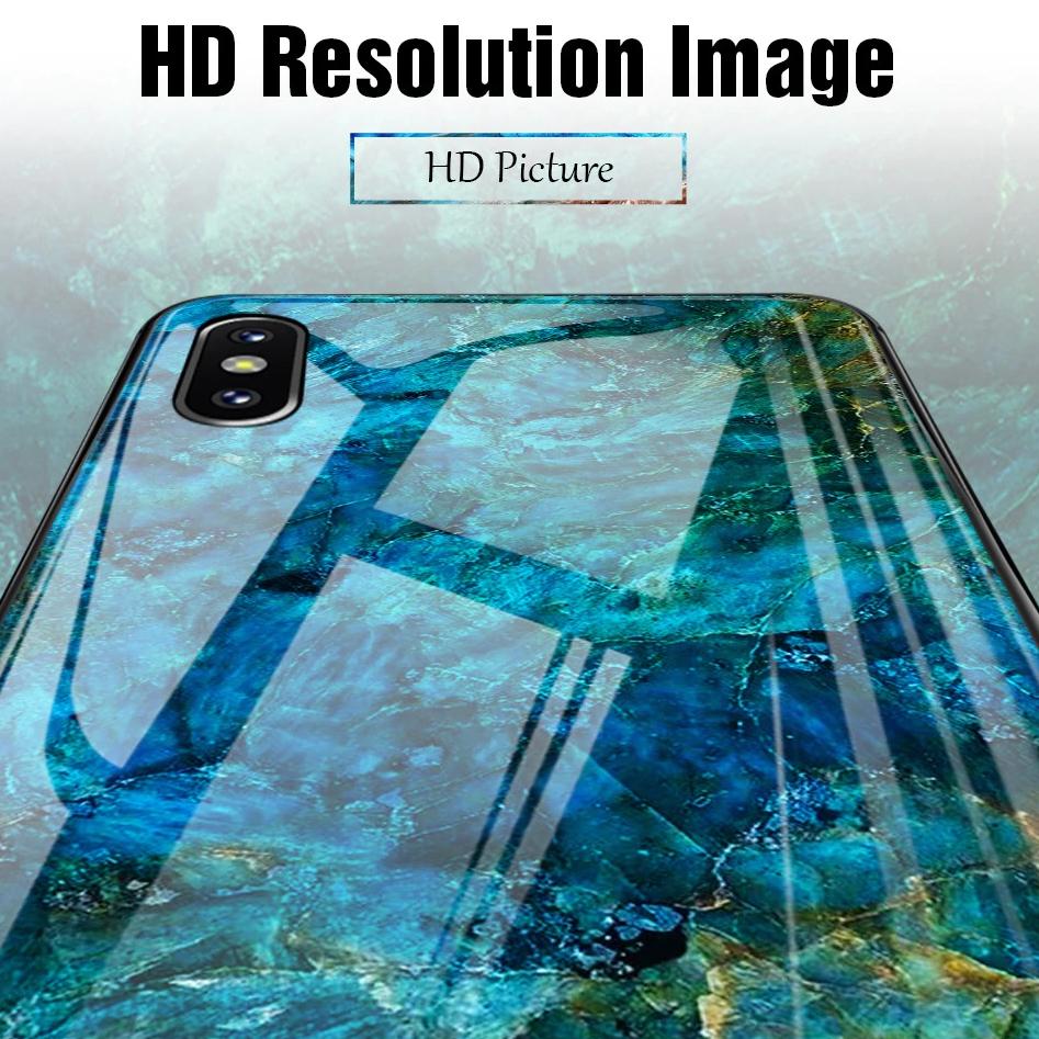 iPhone X/XS Soothing Sea Pattern Marble Glass Back Case