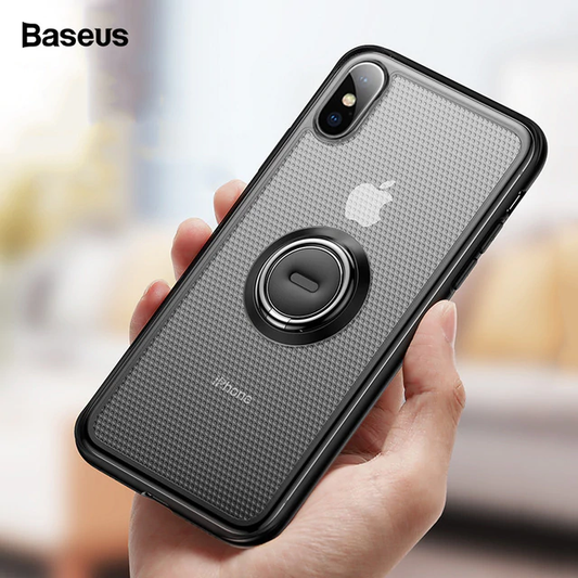 Baseus ® iPhone XS Max Dot Pattern Transparent Ring Holder Case