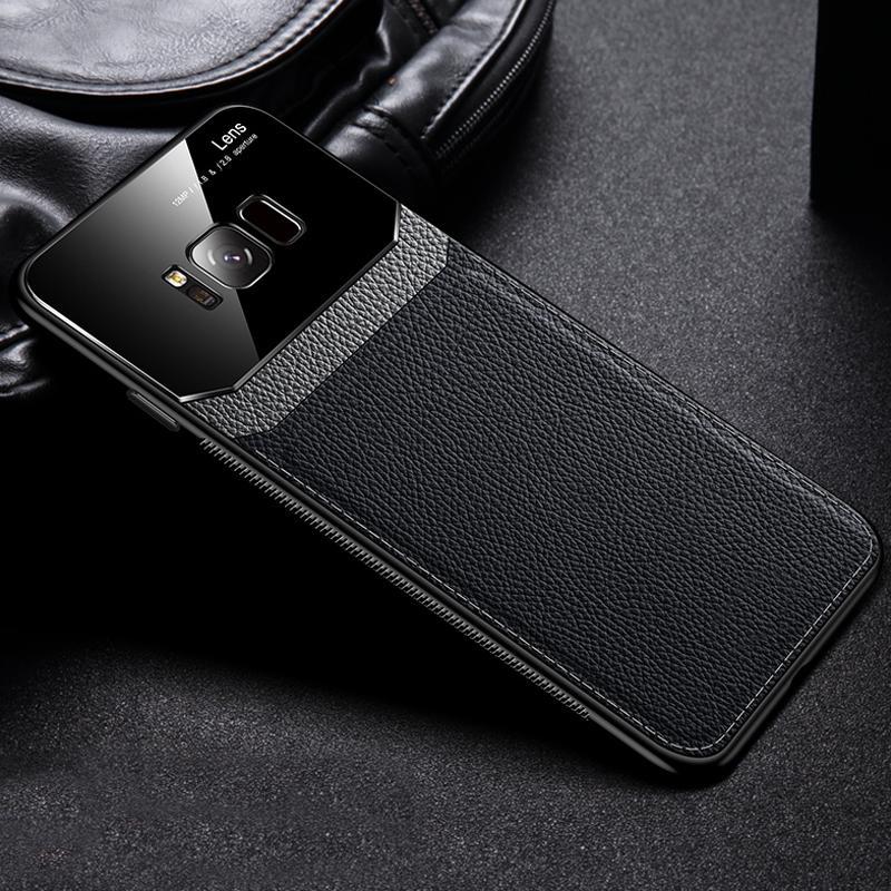 Galaxy S8 Sleek Slim Leather Glass Case