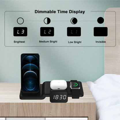 4 in 1 Wireless Charger with Digital Clock