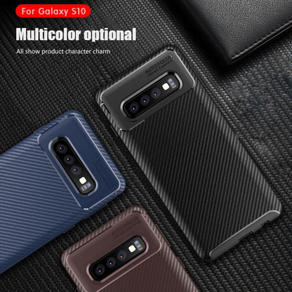 Galaxy S10 Frosted Carbon Fiber Shockproof Soft Case