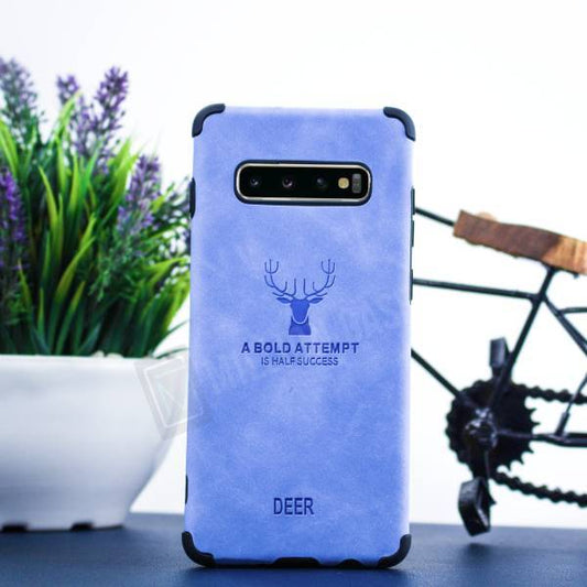 Galaxy S10 Plus Shockproof deer leather texture Case