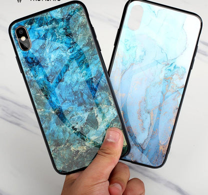 Soothing Sea Pattern Marble Glass Back Case