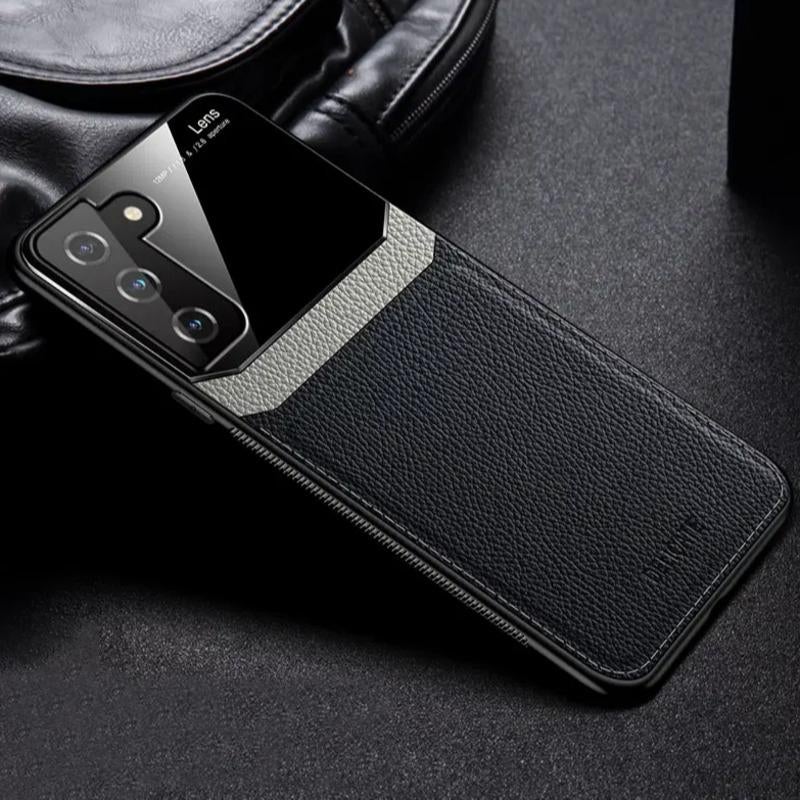 Galaxy S21 Series Sleek Slim Leather Glass Case