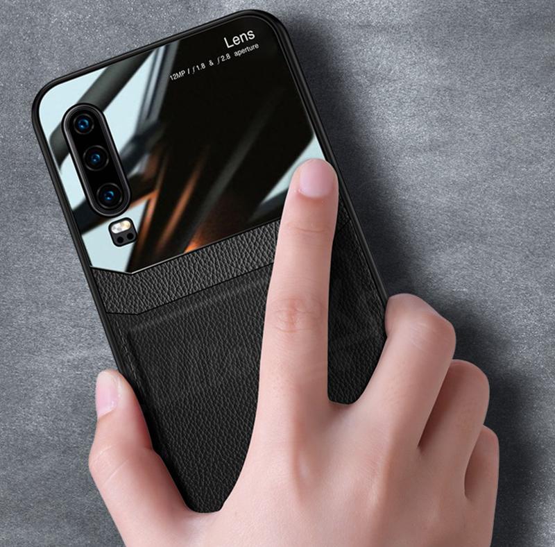 Galaxy A70s Sleek Slim Leather Glass Case