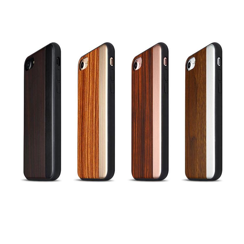 iPhone 7 Plus Straight Pattern Wooden TPU Series Case