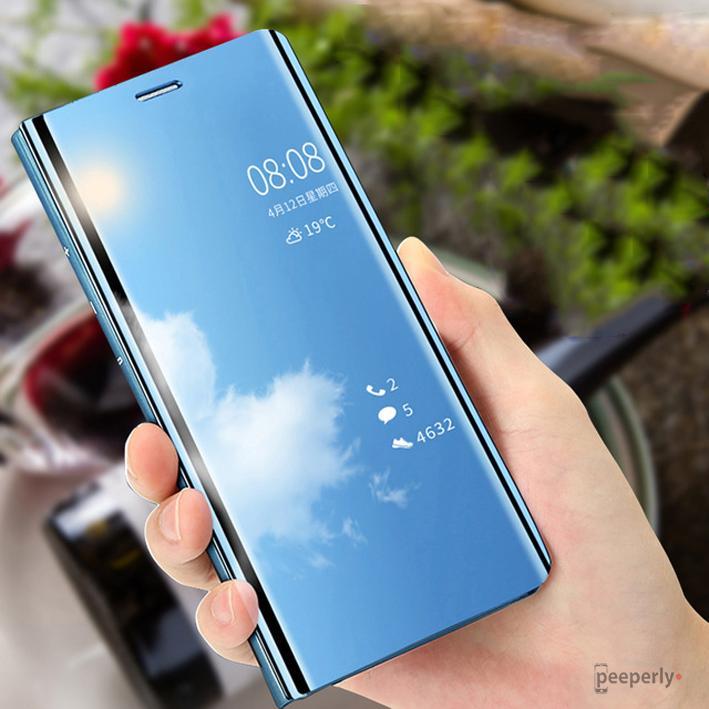 Galaxy A7 2018 Mirror Clear View Flip Case [Non Sensor working]