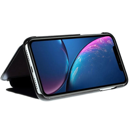 Galaxy Note 10 (3 in 1 Combo) Mirror Clear Flip Case + Tempered Glass + Earphones [Non Sensor]