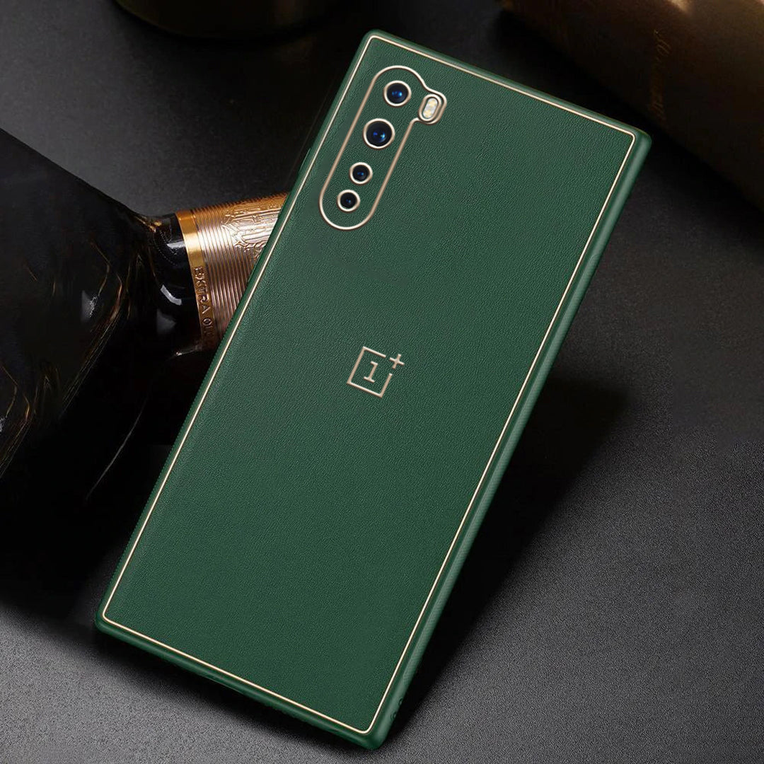 OnePlus Nord Leather Textured Gold Plated Case