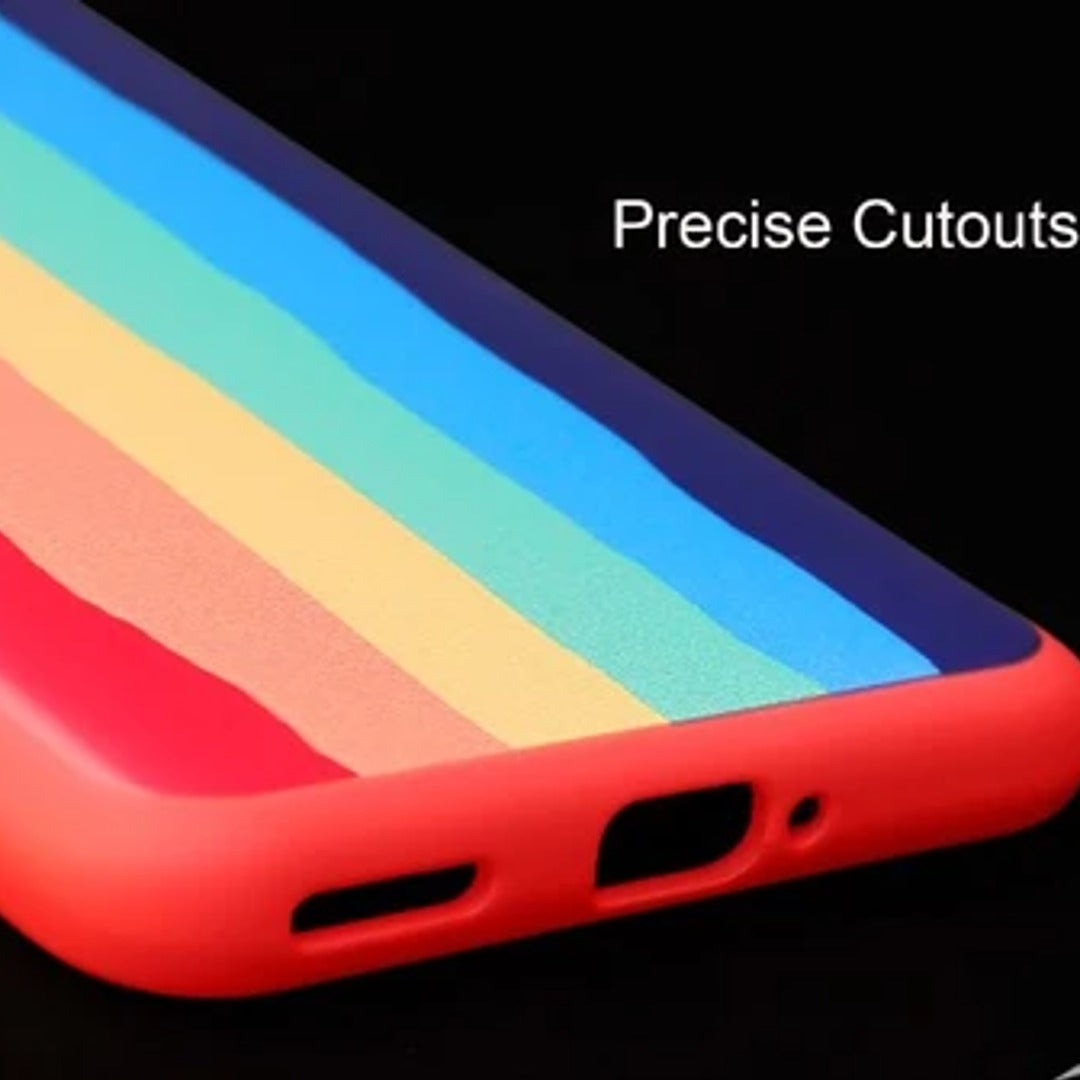 OnePlus 9R Rainbow Liquid Silicone Logo Case