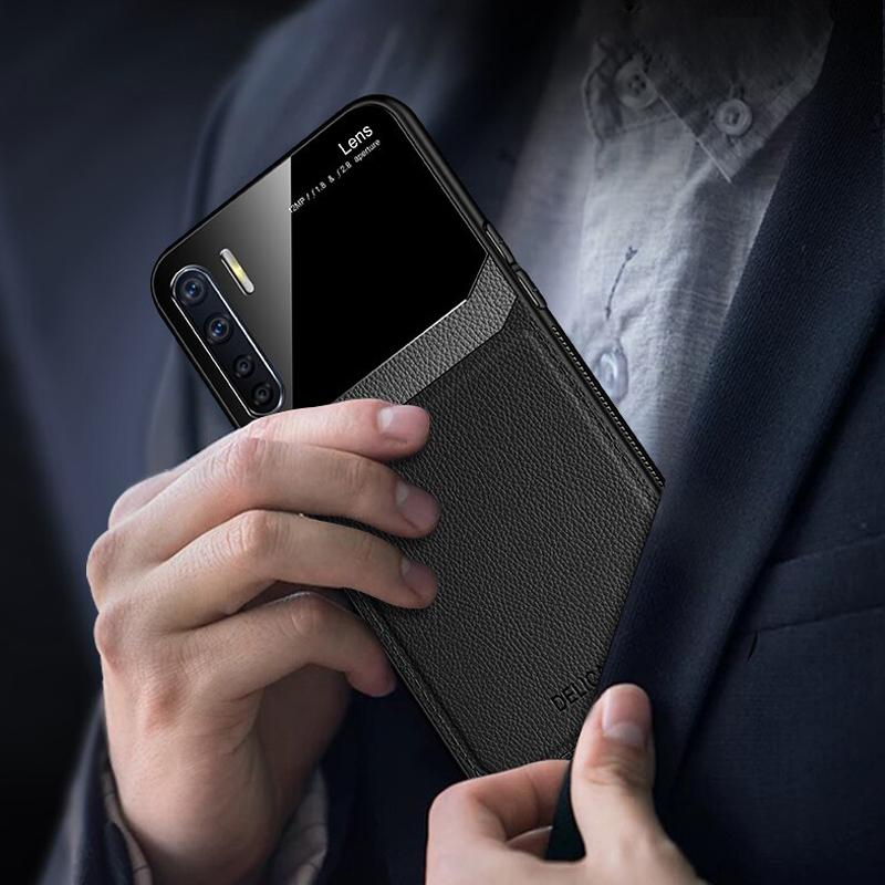 OnePlus Nord Sleek Slim Leather Glass Case