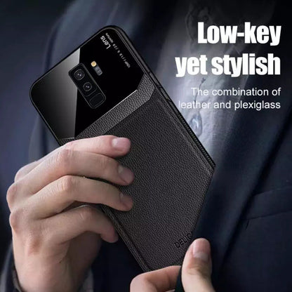 Galaxy S9 Plus Sleek Slim Leather Glass Case