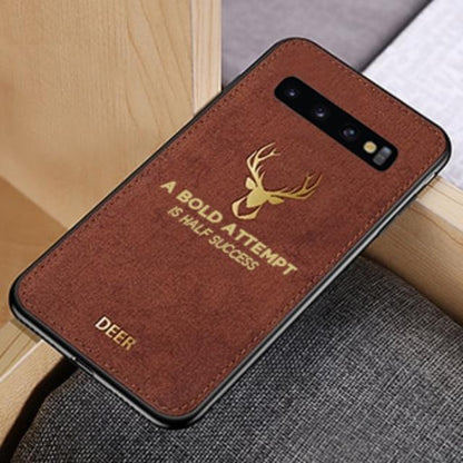 Galaxy S10 Luxury Gold Textured Deer Pattern Soft Case