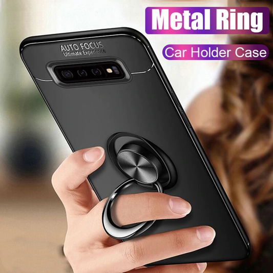 Galaxy S10 Metallic Finger Ring Holder Matte Case