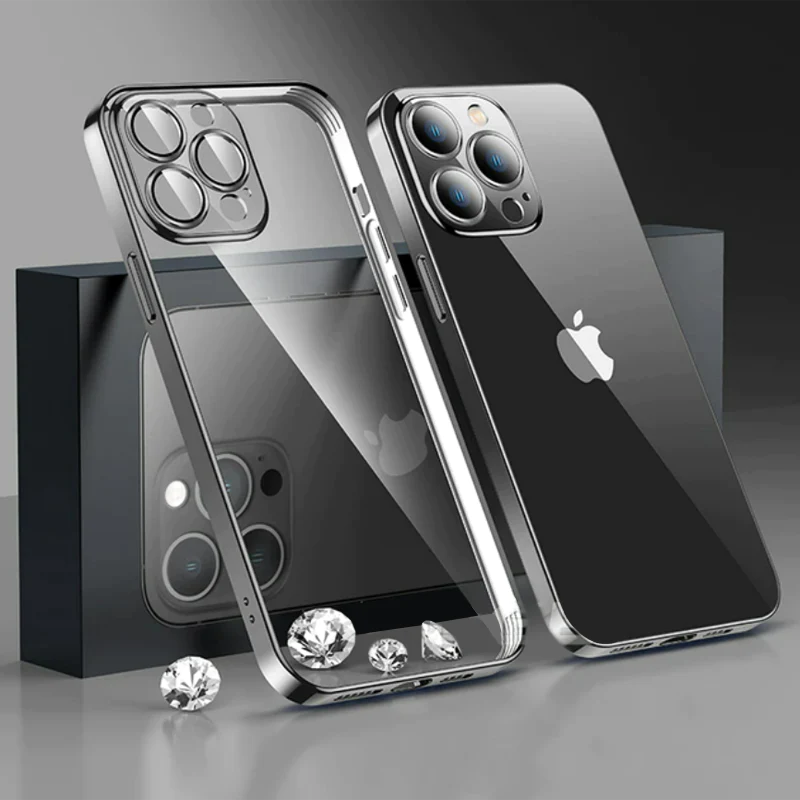 iPhone - Luxury Electroplating Clear Camera Protective Soft TPU Case