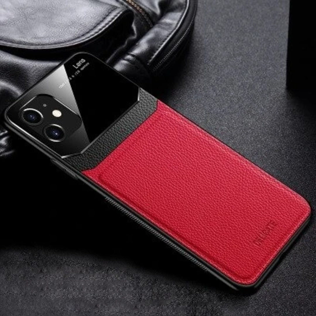 iPhone 11 Sleek Slim Leather Glass Case