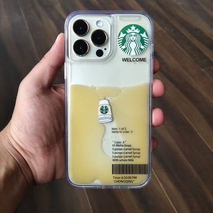 iPhone Series Coffee Edition Floating Gel Liquid Case