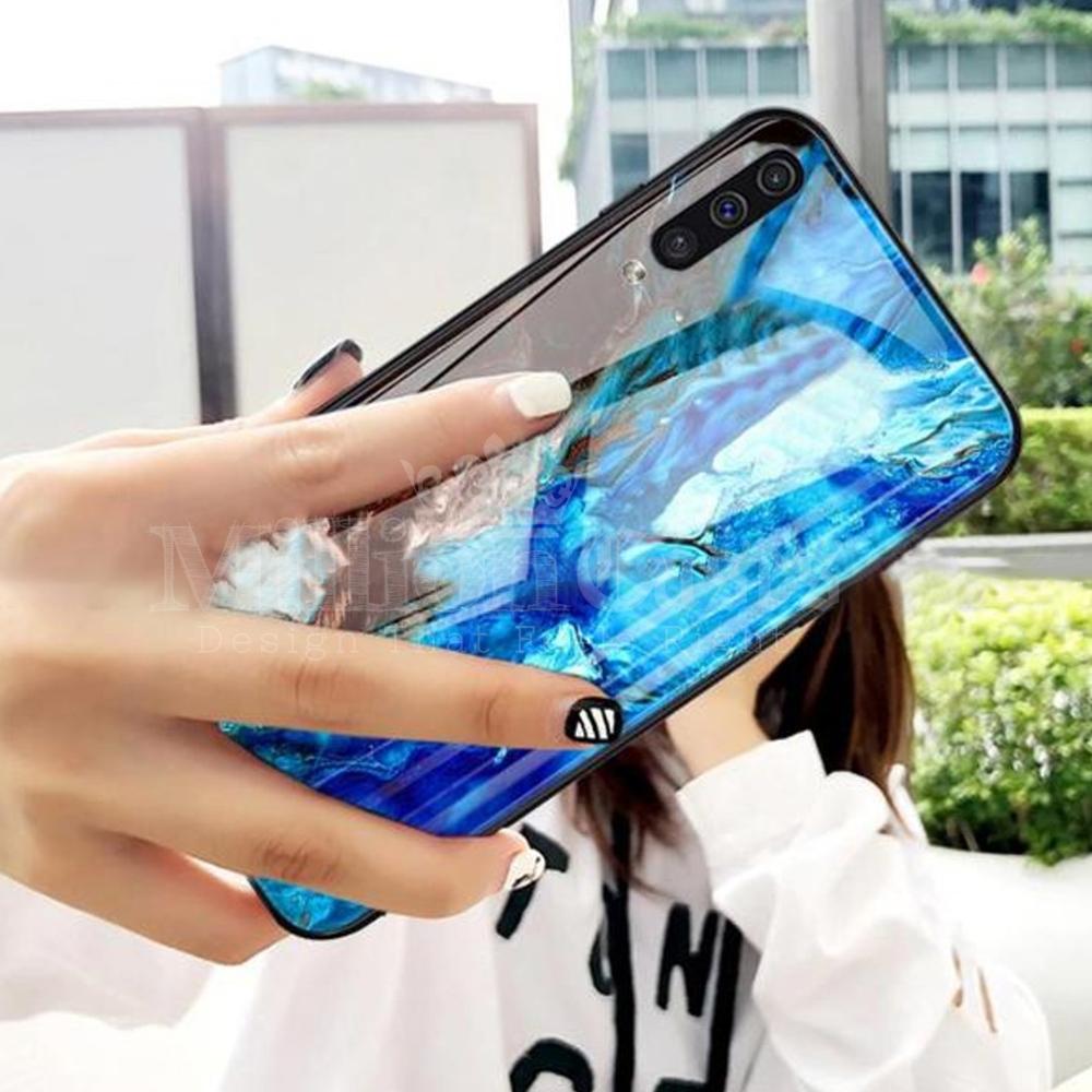 Galaxy A70 Soothing Sea Pattern Marble Glass Back Case