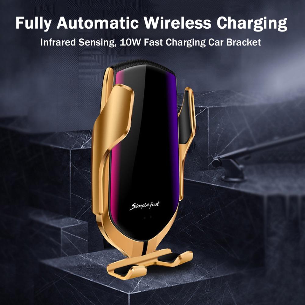 Gold-Plated Auto-Clamp Magnetic Wireless Charger Mount