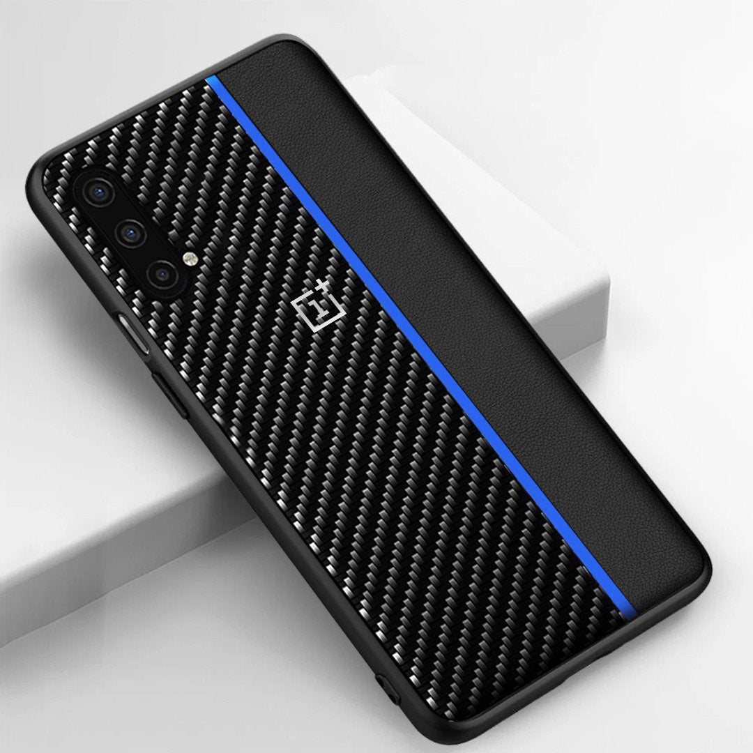 OnePlus Nord CE Frosted Carbon Fiber PU Leather Protective Case