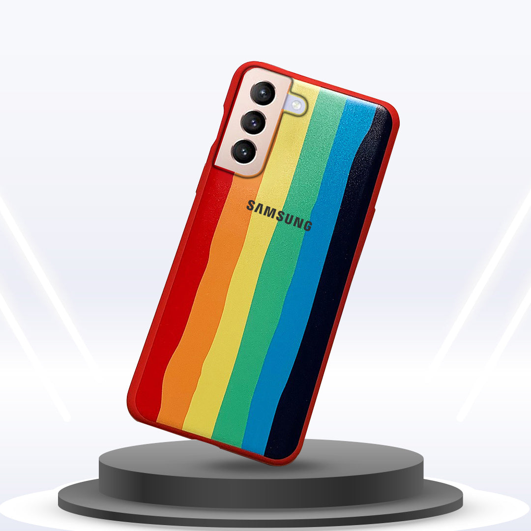 Galaxy S21 Rainbow Liquid Silicone Logo Case