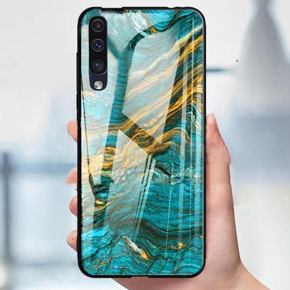 Galaxy A70 Soothing Sea Pattern Marble Glass Back Case