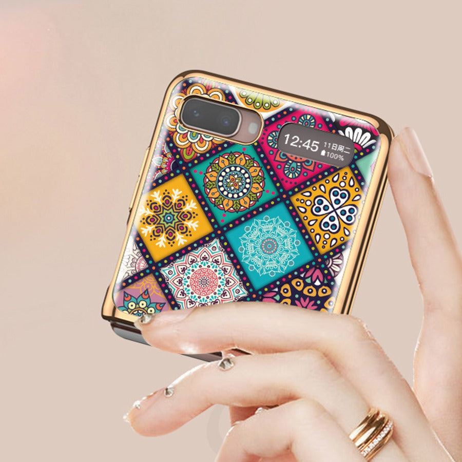 Galaxy Z Flip4 Prismatic Pattern Glass Case
