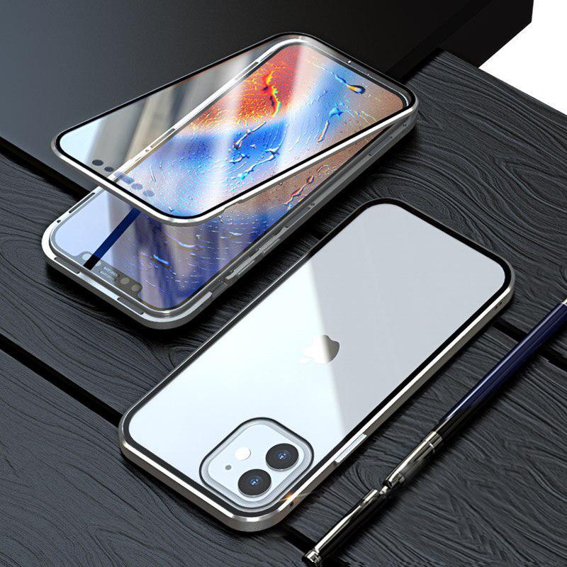 iPhone 12 Electronic Auto-Fit (Front+ Back) Glass Magnetic Case