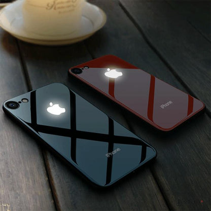 iPhone 7 LED Logo Glass Back Case