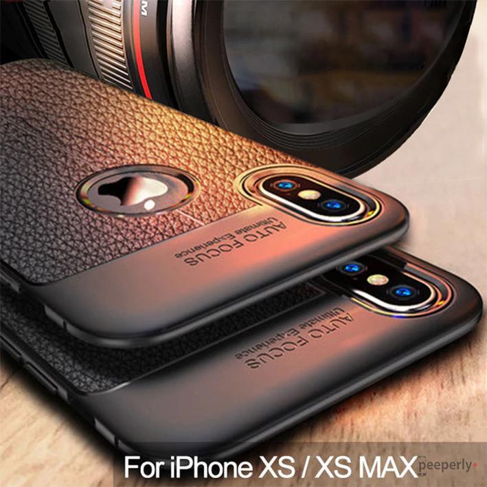 iPhone XS Max Auto Focus Leather Texture Case
