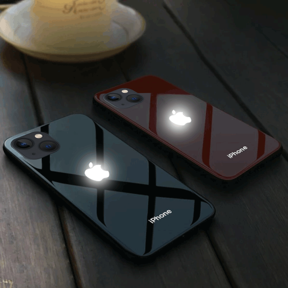 iPhone 13 Series LED Logo Glass Back Case