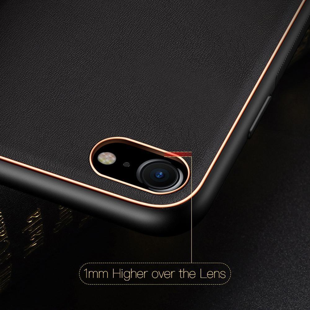 iPhone 7/8/SE(2020) Leather Textured Gold Plated Case