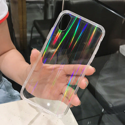 iPhone XS Max Rainbow Effect Hybrid Transparent Case