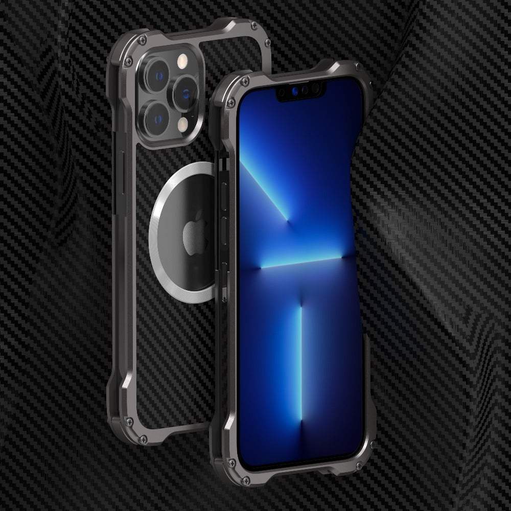 iPhone 13 Pro Max R-Just Aluminium Carbon Fiber Case