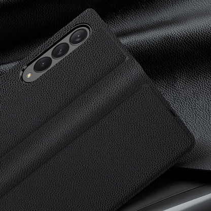 Galaxy Z Fold3 Colored Strap Leather Flip Case