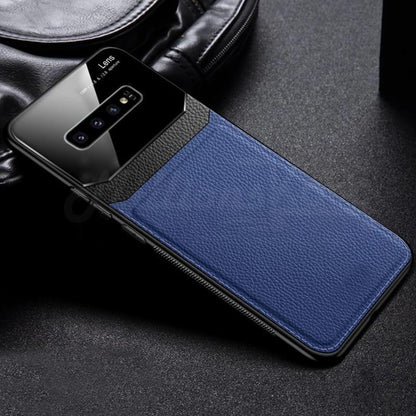 Galaxy S10 Sleek Slim Leather Glass Case