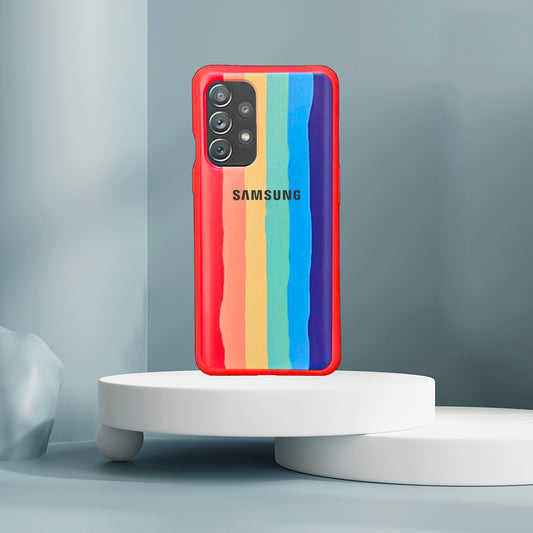Galaxy A72 Rainbow Liquid Silicone Logo Case