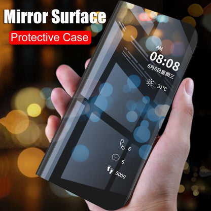 Galaxy A80 Mirror Clear View Flip Case [Non Sensor Working]