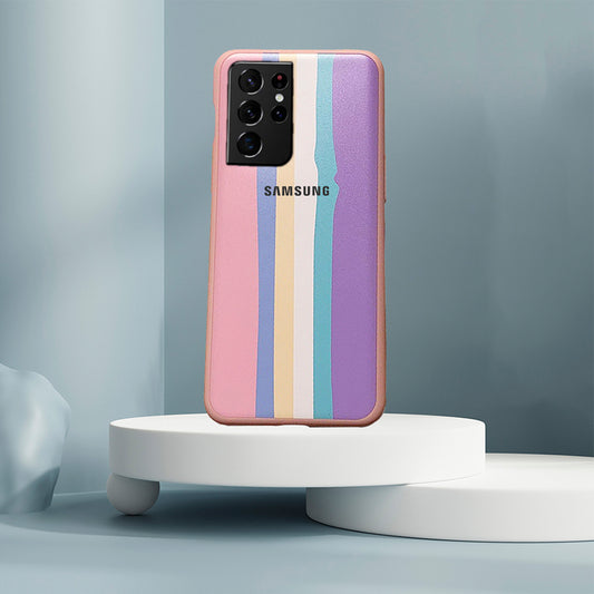 Galaxy S21 Ultra Rainbow Liquid Silicone Logo Case