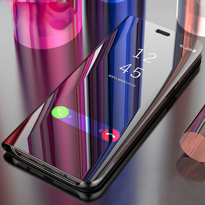 Galaxy Note 10 Lite (2 in 1 Combo) Mirror Clear Flip Case + Earphones [Non Sensor]